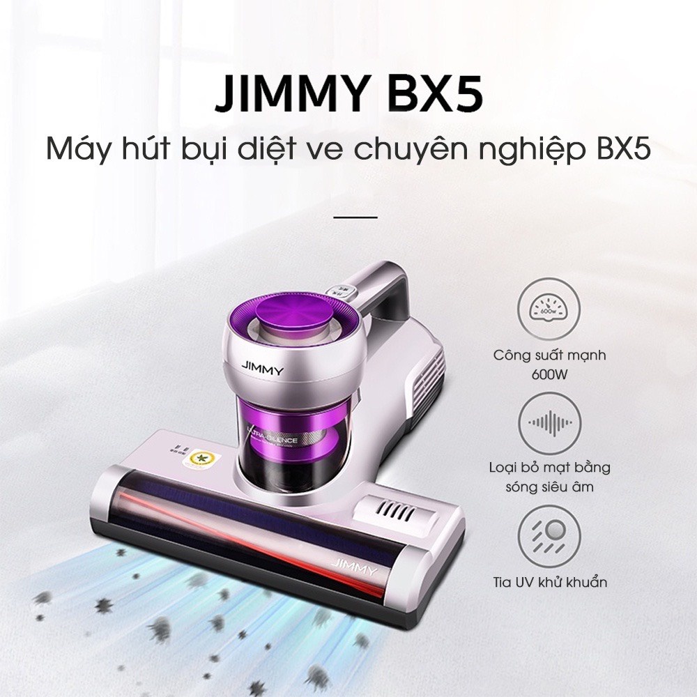 JIMMY BX5 Anti-mite Vacuum Cleaner máy hút bụi Loại bỏ mạt bụi bằng lực hút nhẹ và mạnh 15000Pa - Ngoc Vien Store