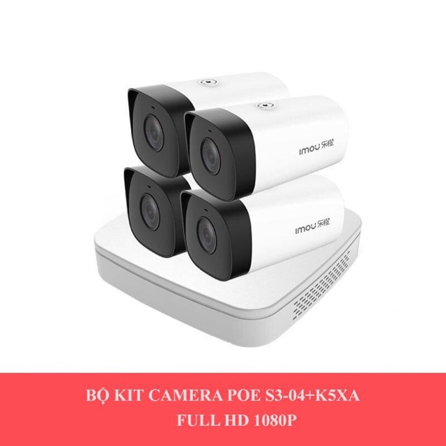 Combo đầu ghi Lechange S3 04 P và 4 mắt camera K5XA