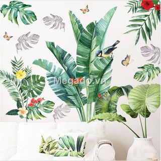 Decal cây chuối và lá xanh A201