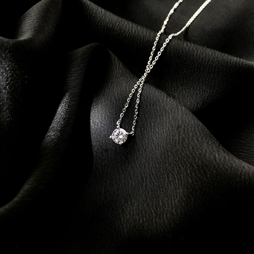 Dây Chuyền Thiết Kế Mặt Hình Học Đính Đá Zircon Thời Trang Thanh Lịch Cho Nữ