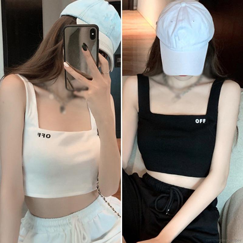 Áo Croptop Sát Nách Dáng Ôm In Chữ Cá Tính Thời Trang Mùa Hè