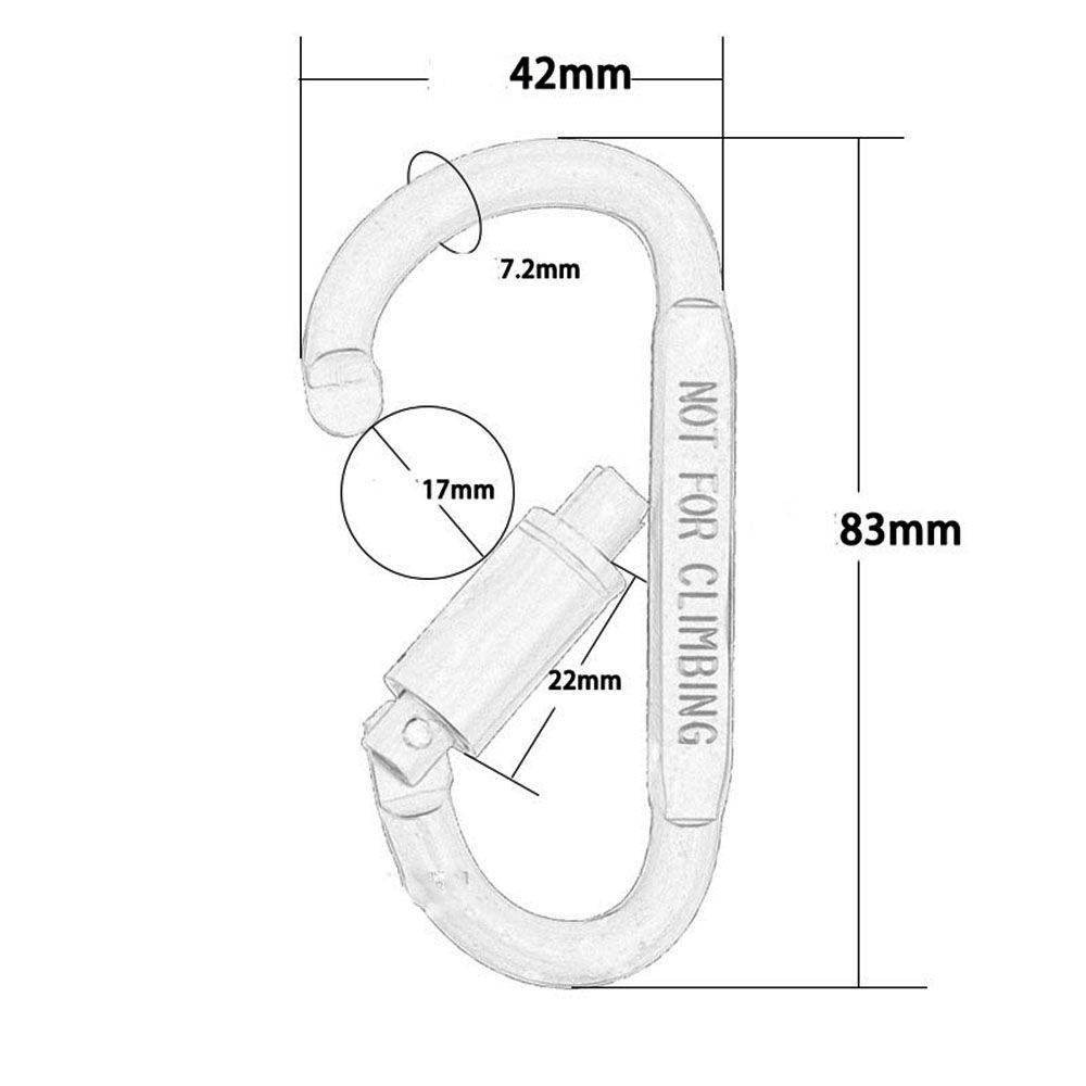 2 Móc Khóa Carabiner Leo Núi Bằng Hợp Kim Màu Đen