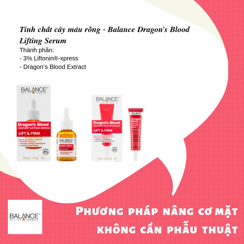 Kem Mắt Balance Máu Rồng Căng Da Balance Active Formula Dragon's Blood Instant Eye Lift Balm 15ml