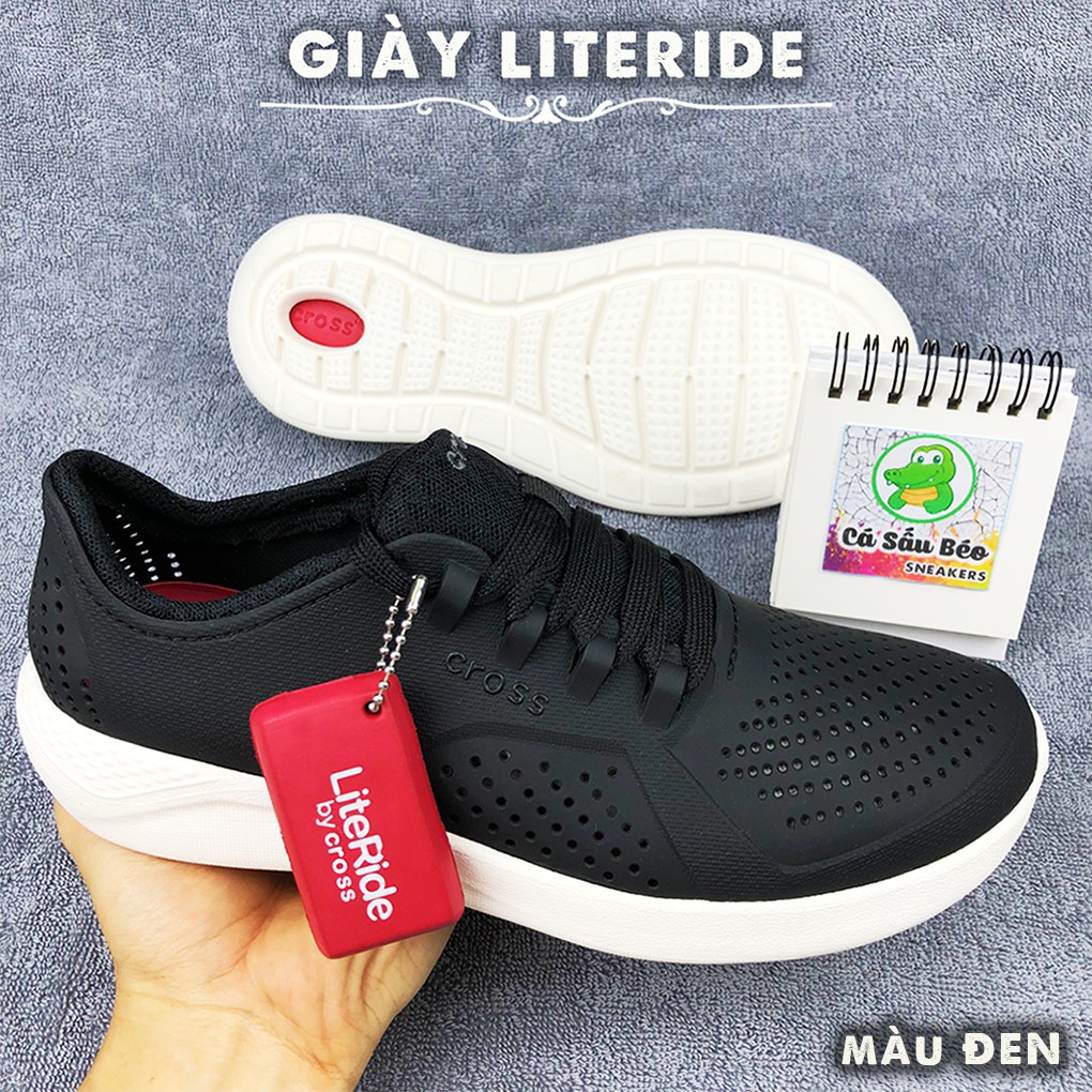 Giày Literide Pacer Cross Nam Nữ Màu Đen Đế Trắng - Full Box Full Tag. Giày Đi Mưa, Chạy Bộ, Đi Làm Cực Đẹp Và Tiện Lợi