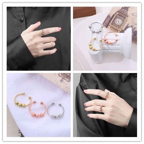Nhẫn Hở Đính Hạt May Mắn Qipin Có Thể Điều Chỉnh Giảm Căng Thẳng