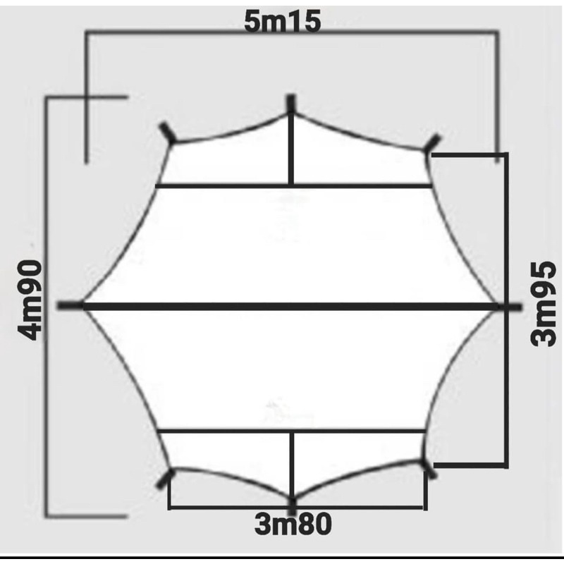 Tăng che mưa Batwing Tarp 5,15m* 4,9m + bộ trụ 2,4m