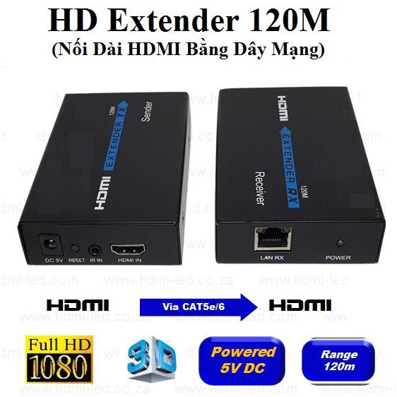 HD Extender 120M - Nối Dài HDMI bằng Dây LAN 120m