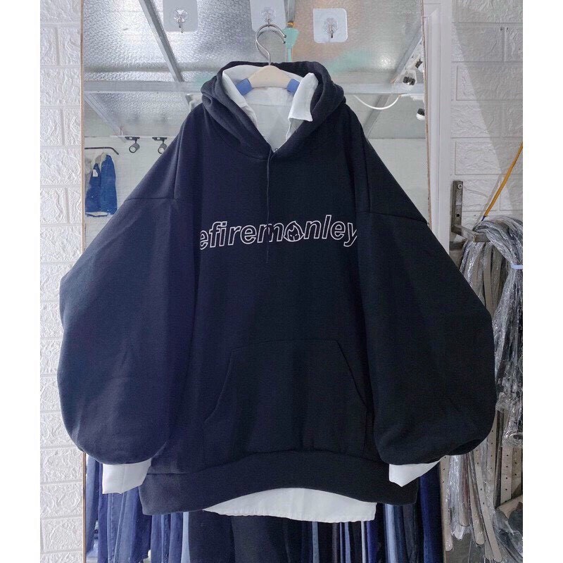 Áo Hoodie EFIRE, Áo Khoác Nỉ Nữ Tay Bồng From Rộng Nón 2 Lớp Trùm Đầu Che Nắng Chống Lạnh