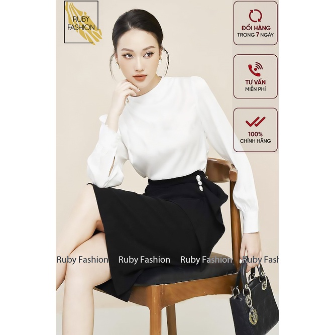 Chân váy bút chì khuy ngọc Ruby Fashion cách điệu sang trọng | BigBuy360 - bigbuy360.vn