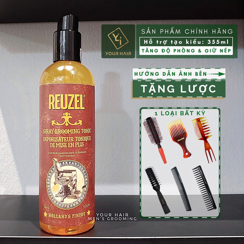 Xịt dưỡng tăng độ giữ nếp cho tóc Reuzel Grooming Tonic Spray - 350ml - Chính hãng