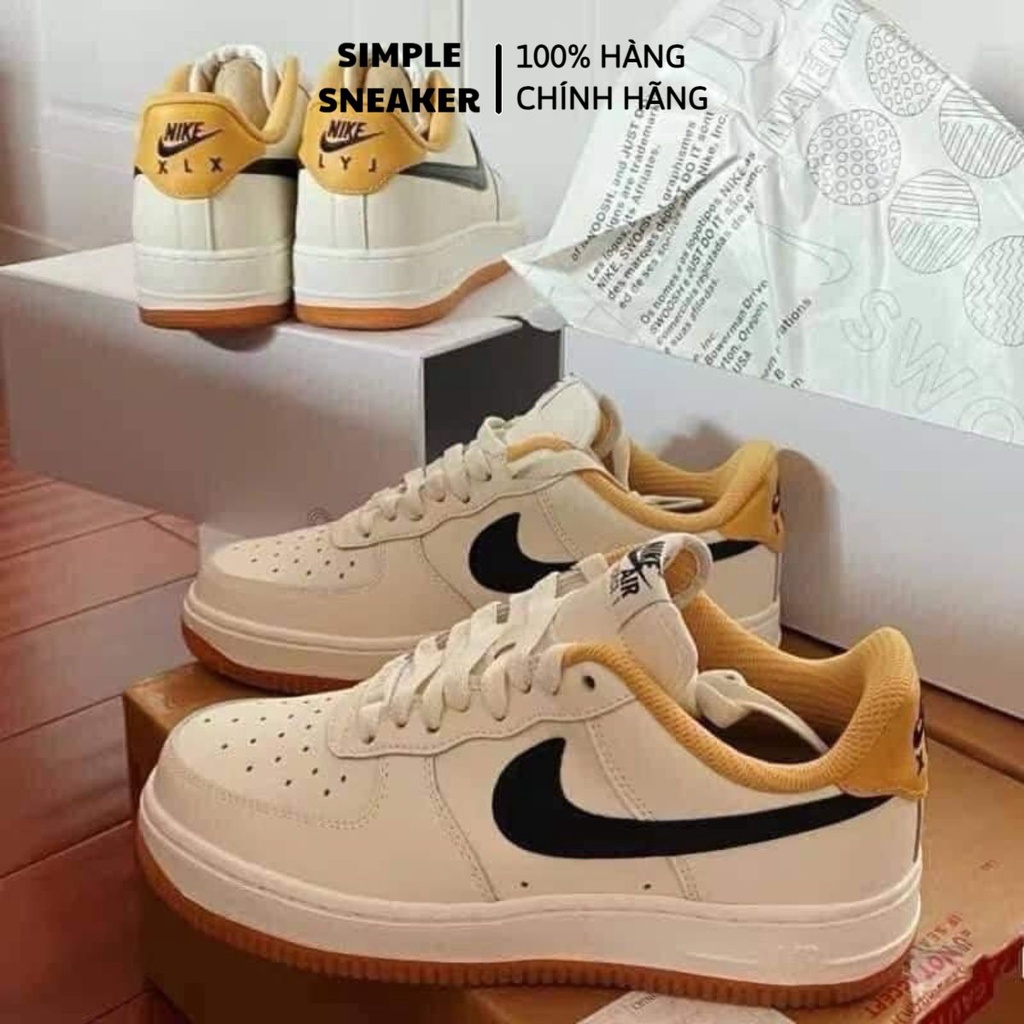 Giày Nike Air Force 1 Chính Hãng - Nike By You AF1 Custom White Beige 2021- Simple Sneaker