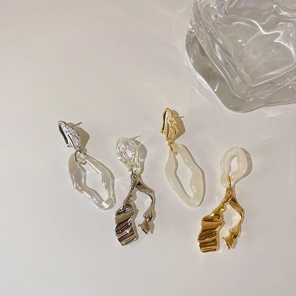 Khuyên Tai Acrylic Dáng Dài Không Đối Xứng Đơn Giản Cho Nữ