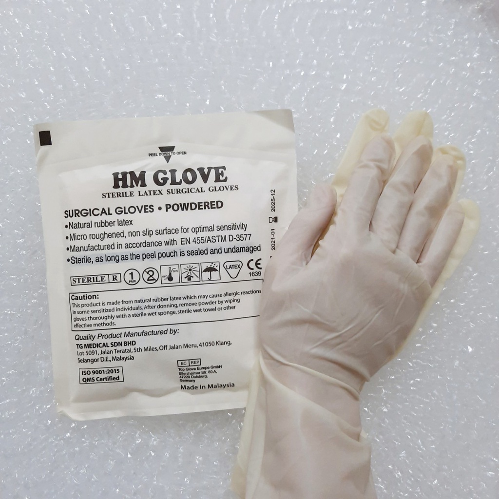 Gang tay y tế tiệt trùng Hm Glove cao cấp (lẻ 1 đôi)
