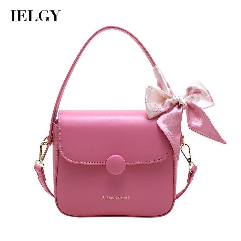 Túi IELGY đeo chéo hình vuông cỡ nhỏ có khăn lụa chất lượng cao thời trang cho nữ