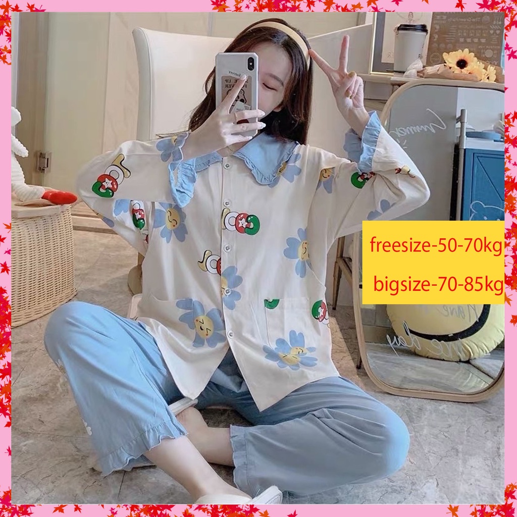 Bộ bầu - bộ sau sinh - chất liệu cotton - kiểu mới thời trang ( lá sen bông COOL dài )