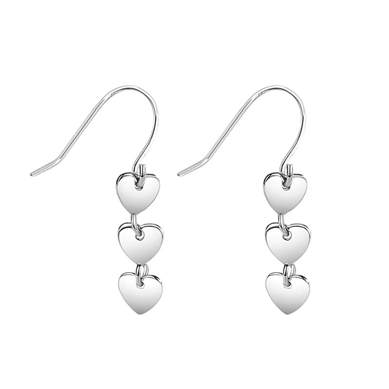 Bông Tai Nữ Cao Cấp ERASHOP 079602 - Móc Ba Trái Tim Nhỏ Gọn, Đơn Giản, Phù Hợp Hằng Ngày, Đi Học, Siêu Rẻ Đẹp
