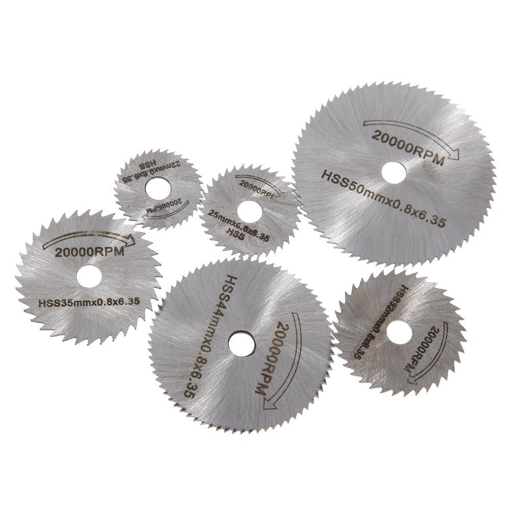Set 7 lưỡi cưa hình tròn bằng thép gió HSS kèm trục nối