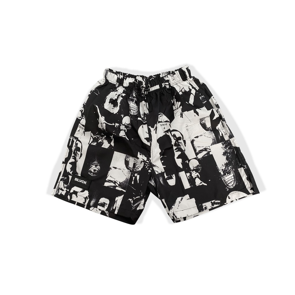 Quần short BLVCK Fear of Hologram - Màu trắng đen