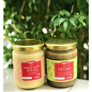 Combo 1 sốt Trứng Muối Phô Mai Saucy 200gr + Sốt Tiêu Mơ Saucy 200gr