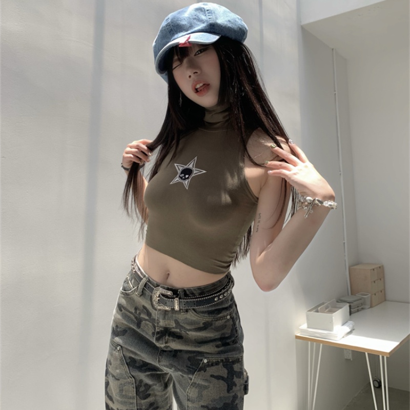 Áo Croptop Sát Nách Thêu Họa Tiết Thời Trang Quyến Rũ Cho Nữ