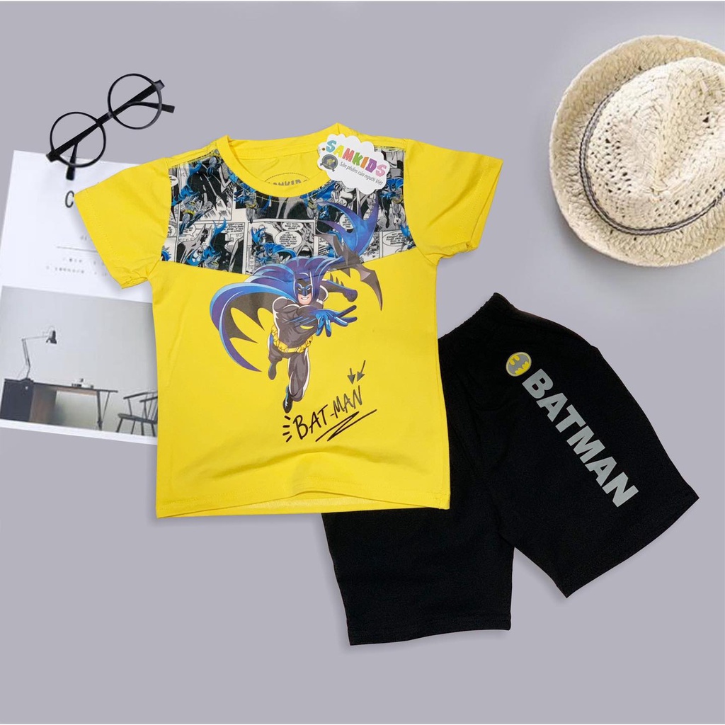 Bộ cộc tay bé trai 1 đến 5 tuổi cotton batman, thuyền trưởng Mỹ CA  hàng Việt nam chất xịn đẹp