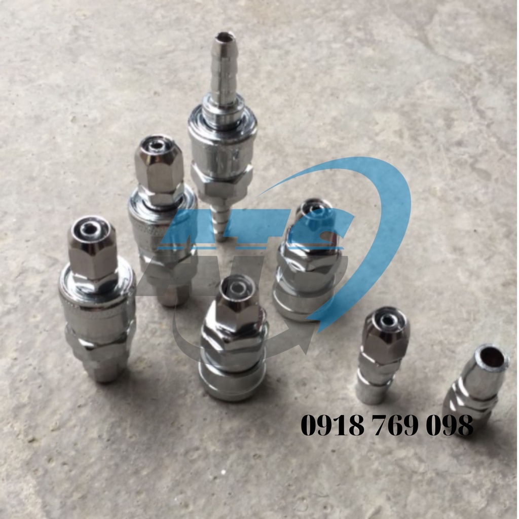 KHỚP NỐI NHANH MÁY NÉN KHÍ NỐI DÂY 8MM, 10MM, 12MM