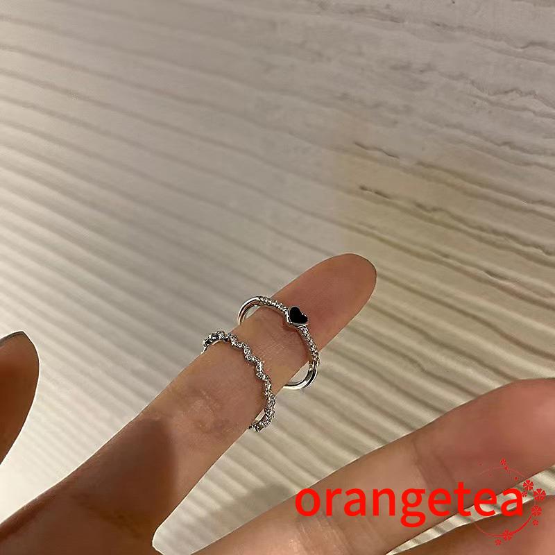 Nhẫn đeo ngón trỏ đính đá zircon màu đen thiết kế cá tính thời trang cho nữ