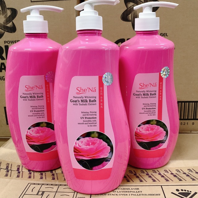 SỮA TẮM SHENA tinh chất hoa tsubaki 1,2L ( mầu hồng )