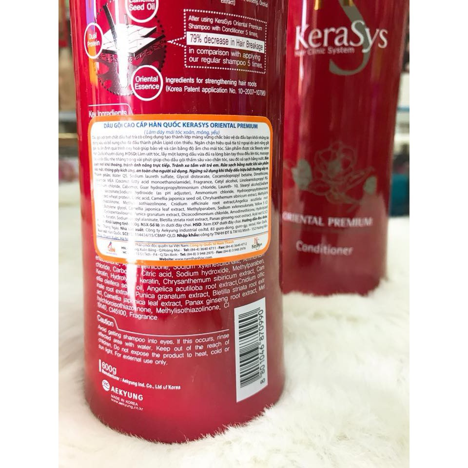 Dầu Gội - Xả Phục Hồi Những Vùng Tóc Bị Hư Tổn Kerasys Oriental Premium Hàn Quốc 600ml