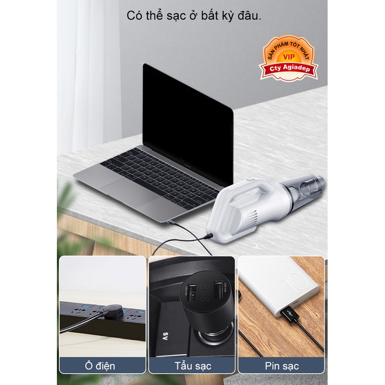 Máy hút bụi ST6101 2 đầu ngắn dài kèm Lau sàn Không dây Pin sạc