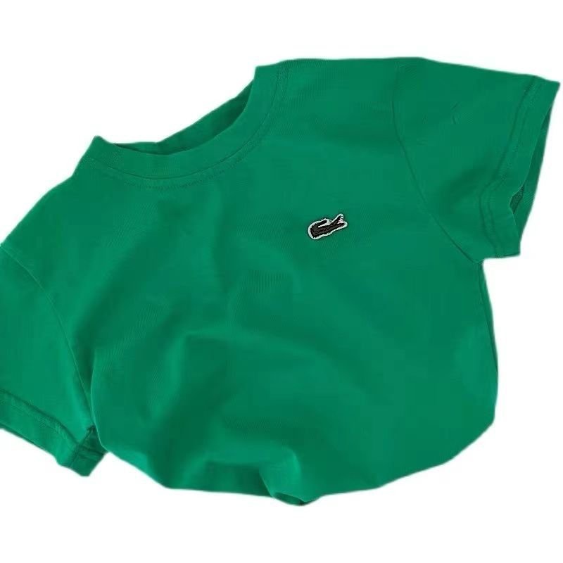 Áo Thun Cotton Tay Ngắn Cổ Tròn Họa Tiết Thêu Mẫu Mới Thời Trang Mùa Hè Dành Cho Bé Trai Và Bé Gái 2022