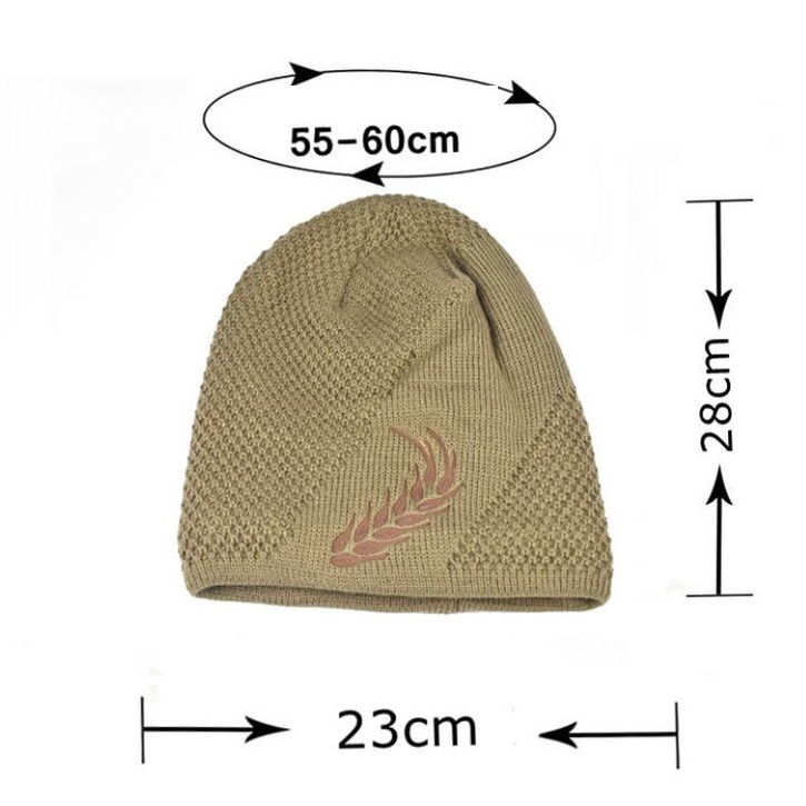 Mũ Beanie Dệt Kim In Logo Lúa Mì Thời Trang Mùa Đông Cho Nam Và Nữ