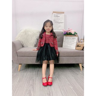 Set váy dạ chân váy voan cho bé gái