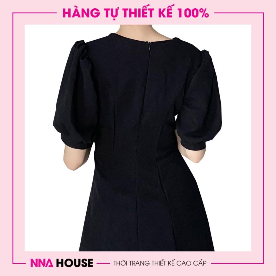 Váy xòe tay bồng cực xinh - Đầm đen dự tiệc xinh xắn sang trọng NNAHOUSE Mã NA214 | BigBuy360 - bigbuy360.vn