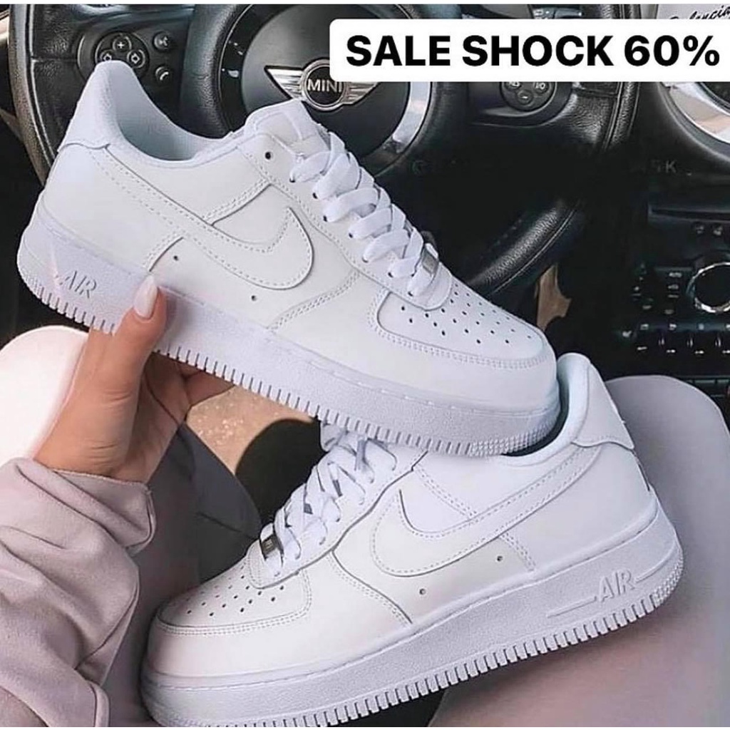 Giày thể thao AF1 trắng độn đế 3 phân fucll size nam nữ