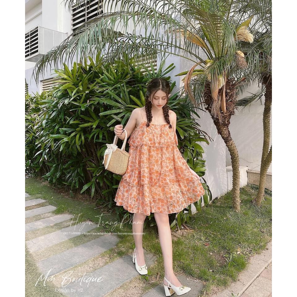Váy 2 Dây Xòe Tầng Hoa Nhí | BigBuy360 - bigbuy360.vn