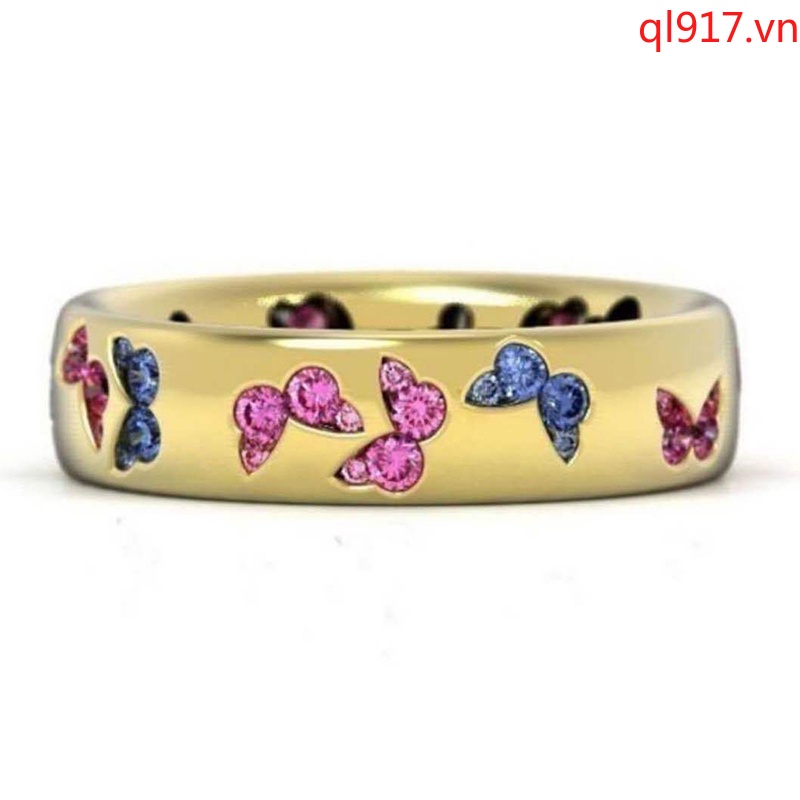 Nhẫn Cưới Hình Bướm Đính Đá Ngọt Ngào Lãng Mạn
