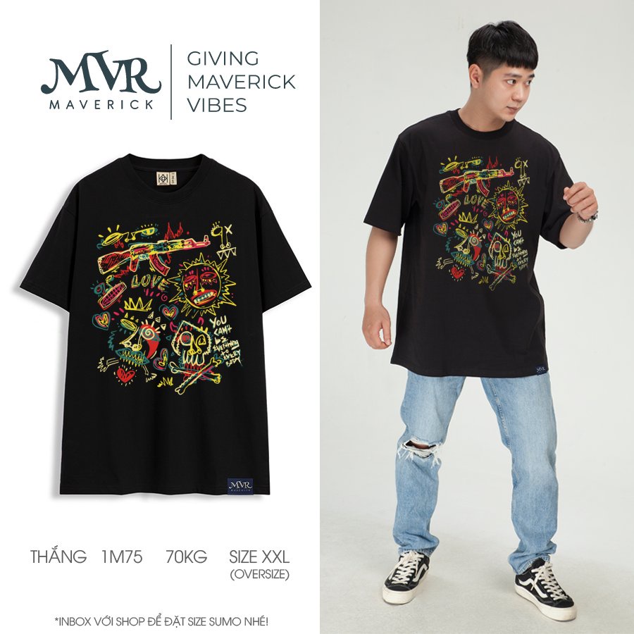 Áo thun nam nữ phong cách hài hước vui nhộn mặt trời MVR size rộng tee Mỹ BB4211