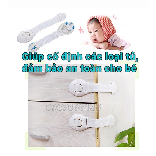 Dây khóa tủ lạnh đa năng, chốt khóa các loại tủ/ Chốt tủ an toàn cho Bé/ dây đai khóa cửa tủ lạnh (loại dây dù)