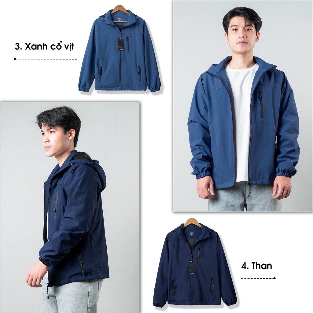 Áo Khoác Gió Thời Trang Chống Nước Hai Lớp Lót Lưới Unisex