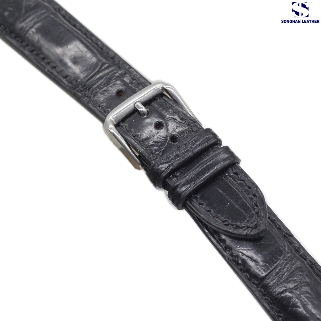 [MAY TAY]Dây da đồng hồ da cá sấu Handmade, dây da cá sấu cao cấp may tay tỉ mỉ