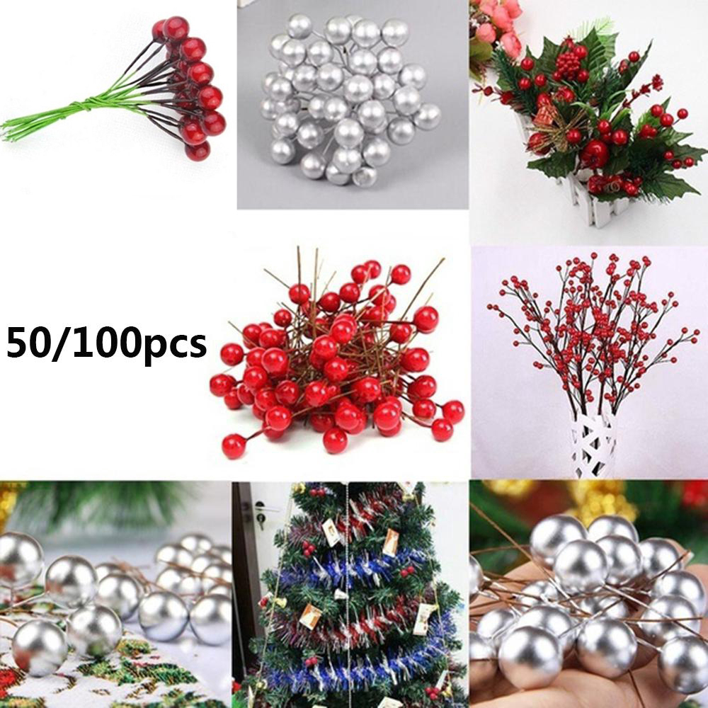 Set 50/ 100 nhánh quả Cherry trang trí Giáng Sinh đa dụng