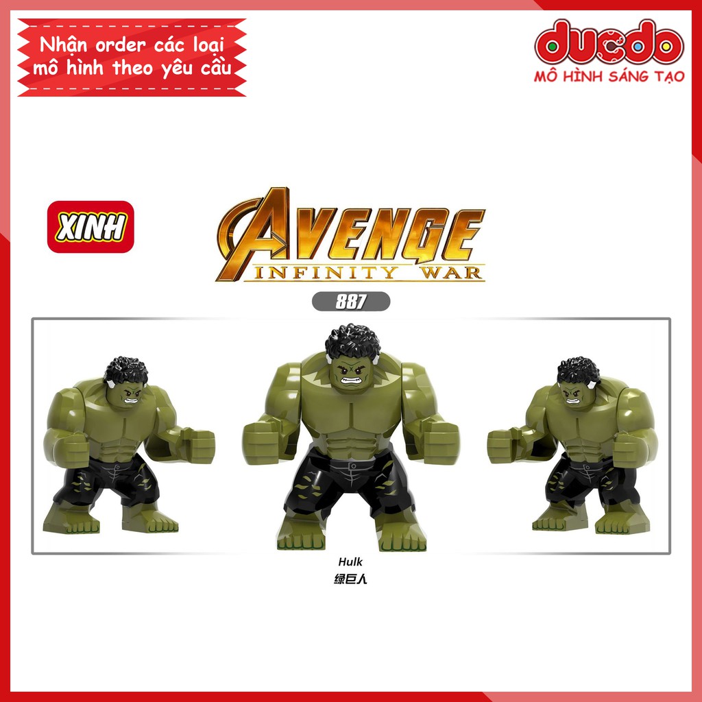 Bigfig siêu anh hùng HULK Infinity War - Đồ chơi Lắp ghép Xếp hình Mini Minifigures Big Fig SuperHero Iron Man XINH 887