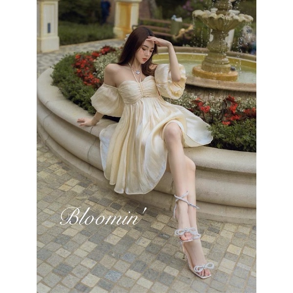 Đầm tơ trễ vai BRIE CLOTHING rút ngực - 243 | BigBuy360 - bigbuy360.vn