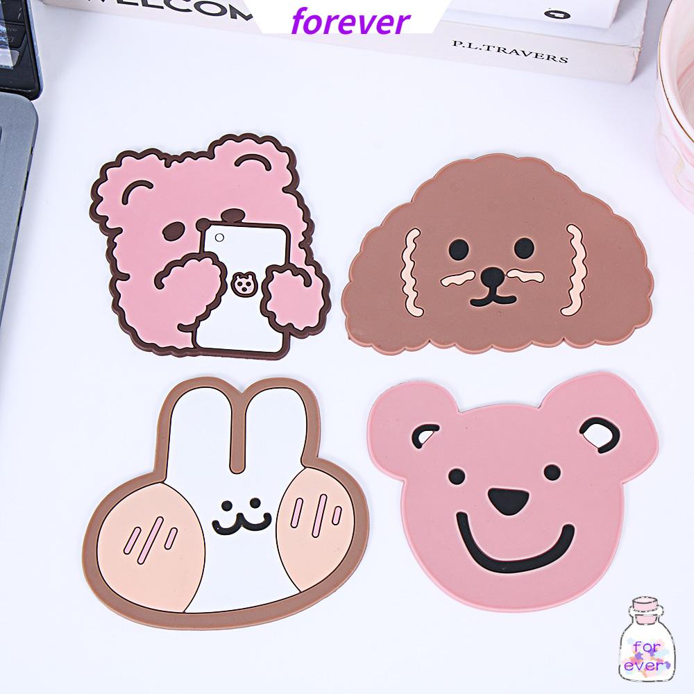 Miếng lót ly chống trượt cách nhiệt kiểu dáng hoạt hình dễ thương