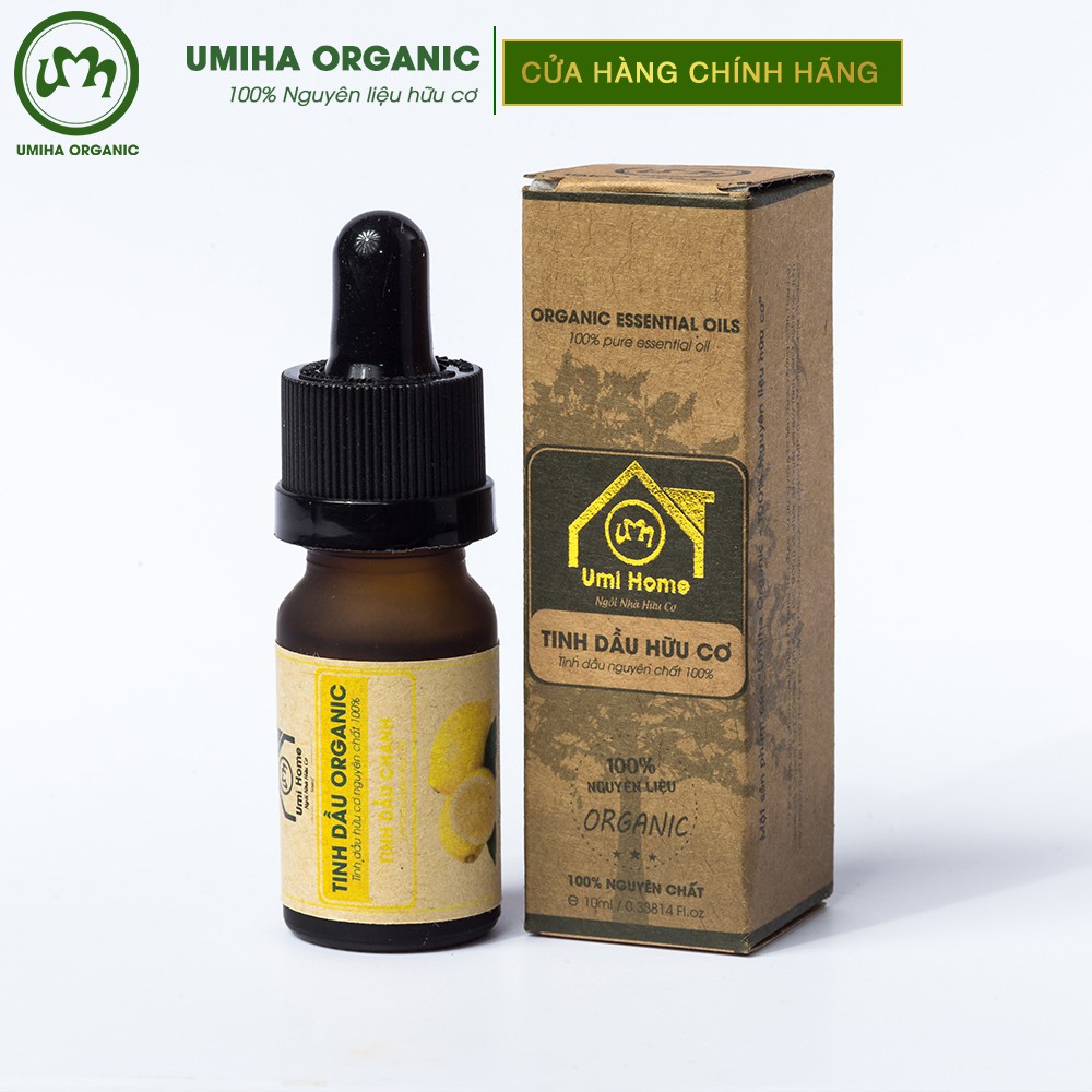 Tinh dầu Chanh hữu cơ UMIHOME nguyên chất 10ml - Dùng xông hương, giảm căng thẳng mệt mỏi