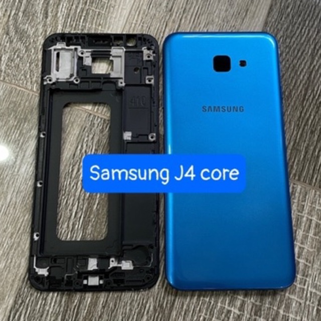 bộ vỏ samsung J4 core - gồm lưng,sườn,xương,phím và kính camera