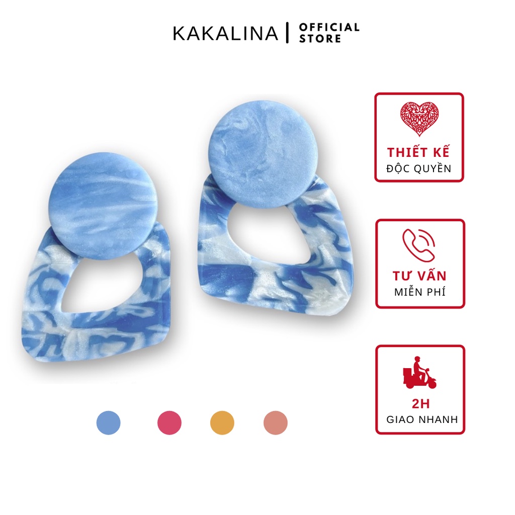 Khuyên tai to bản KAKALINA hoạ tiết sang trọng cá tính dành cho nữ - KA13