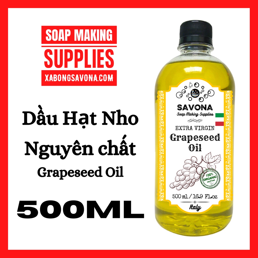 Dầu Hạt Nho 100ml - 500ml Lit Nguyên Chất - Extra Virgin Grape Seed Oil 100ml - 500ml SavonA