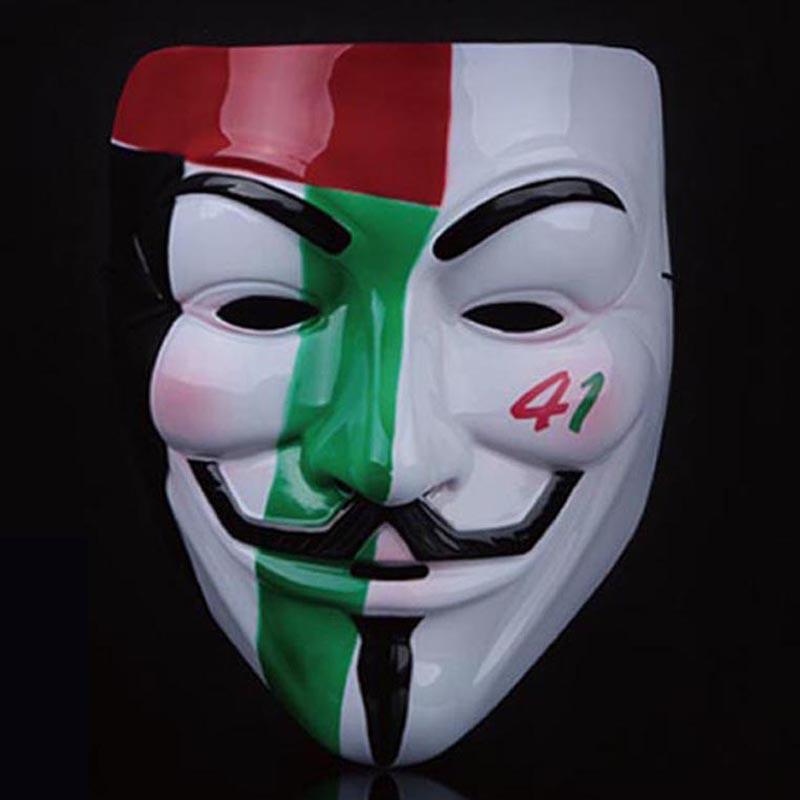 Bán Mặt nạ hóa trang hacker anonymous mạ vàng bạc - Mặt nạ halloween